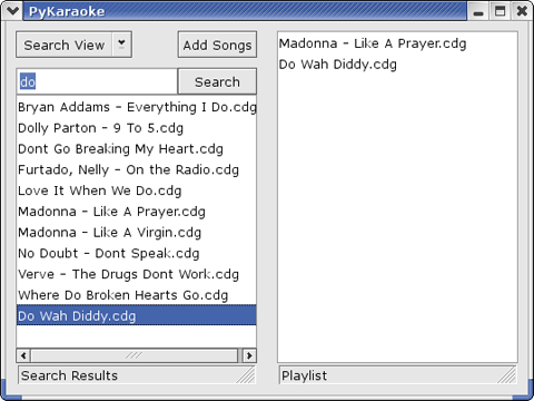 Adding songs to PyKaraoke